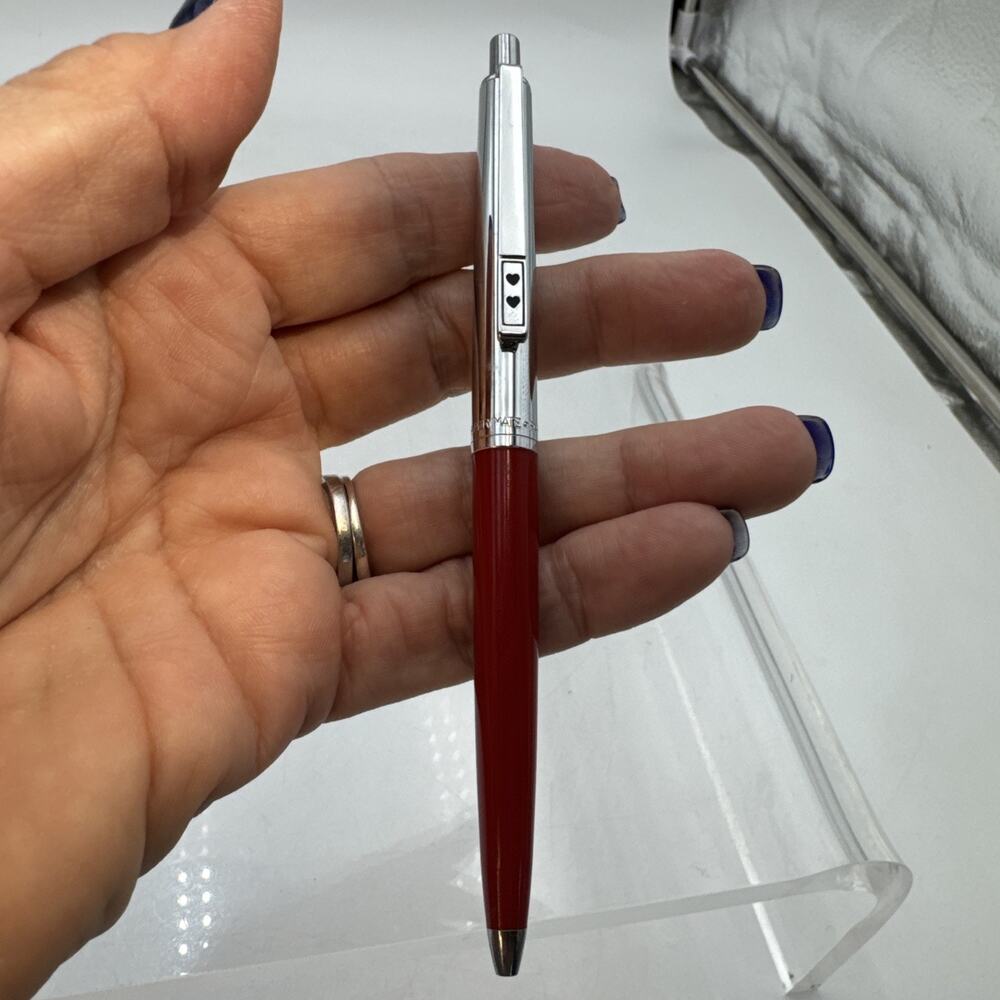 Paper Mate Vintage Double Heart Profile Ball Pen-slim grip--Red--Mexico